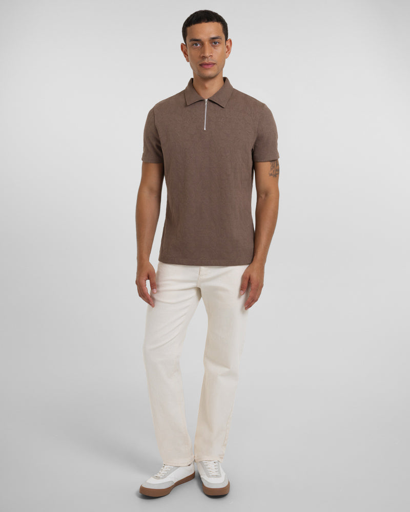 Norwood - Leaf Textured Polo Shirt