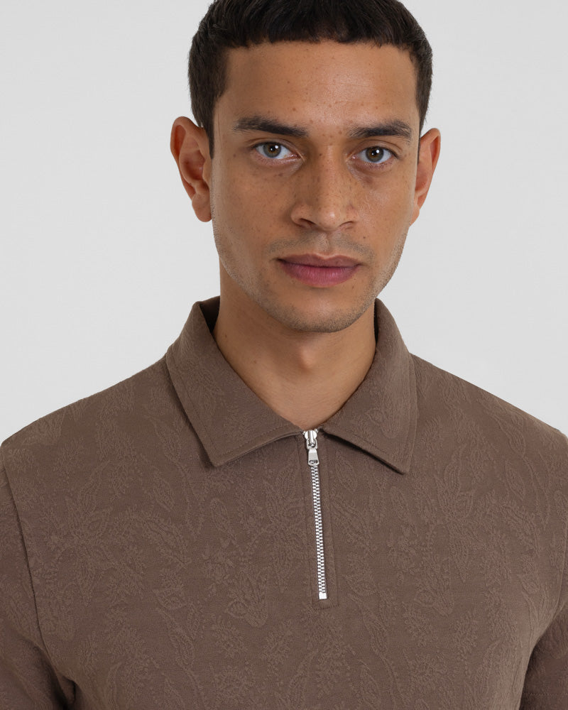 Norwood - Leaf Textured Polo Shirt
