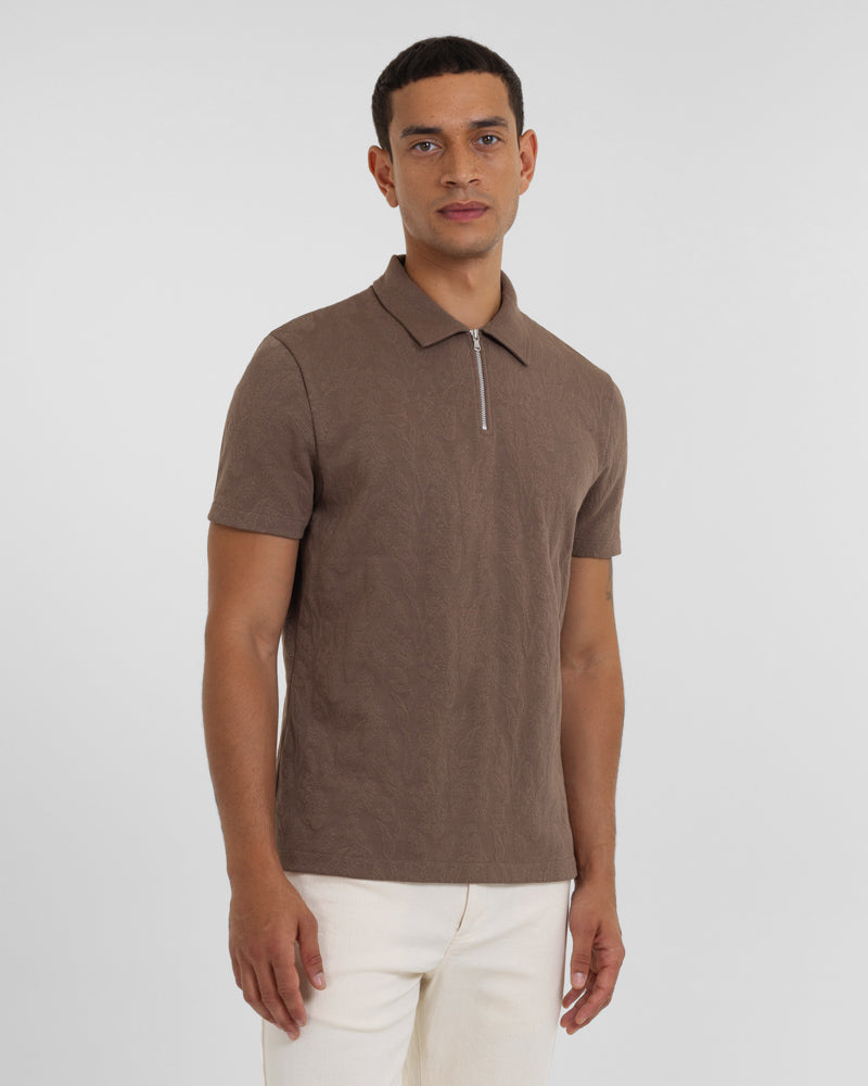 Norwood - Leaf Textured Polo Shirt