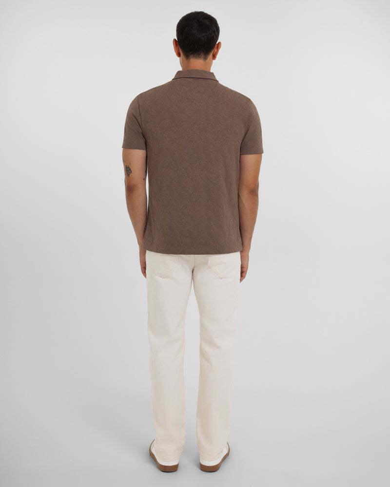 Norwood - Leaf Textured Polo Shirt