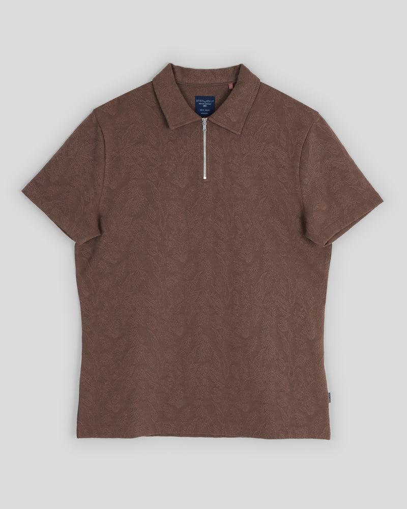 Norwood - Leaf Textured Polo Shirt