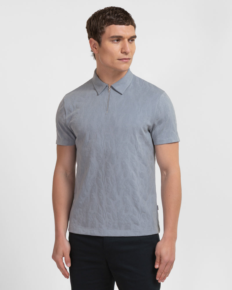 Norwood - Leaf Textured Polo Shirt