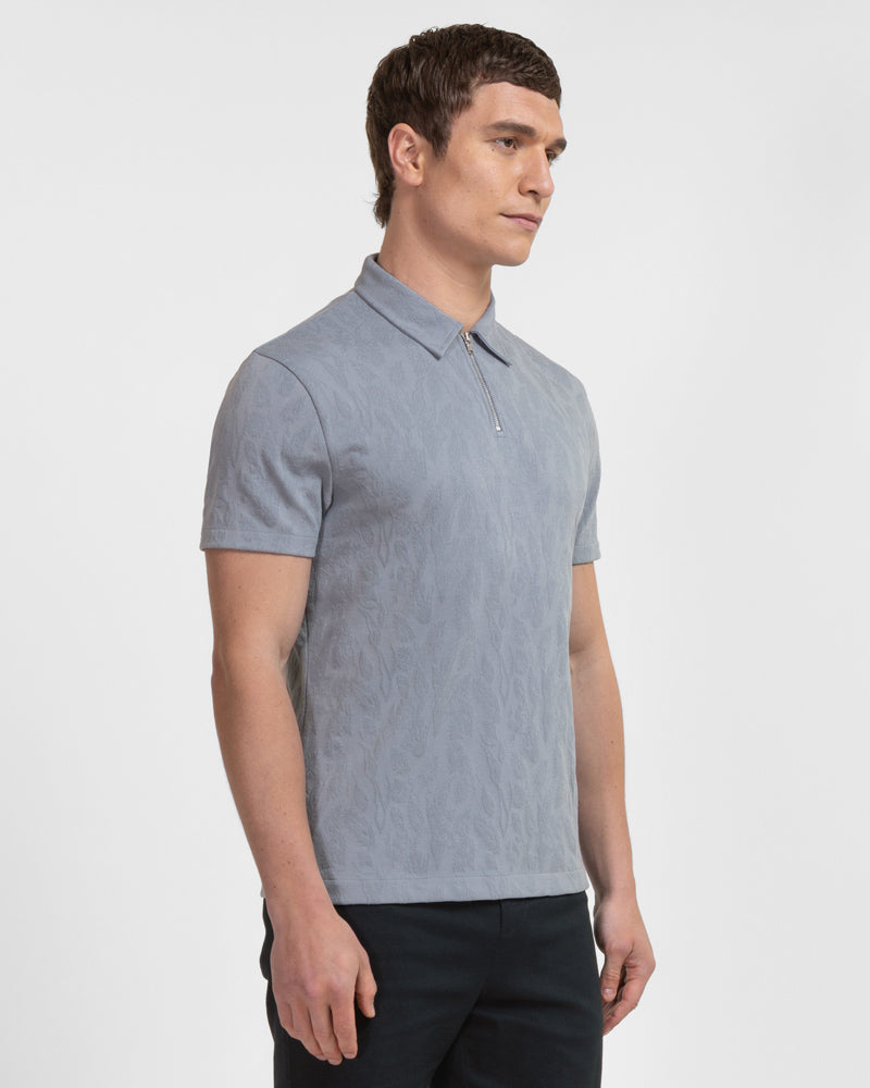 Norwood - Leaf Textured Polo Shirt