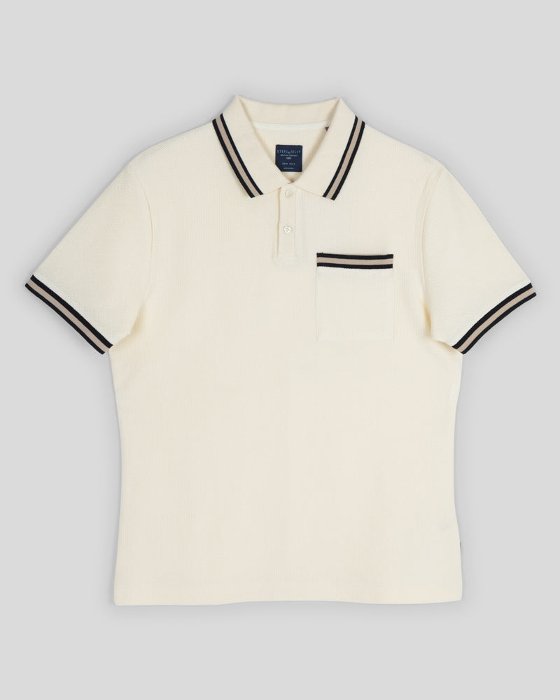 Tolworth - Textured Polo Shirt With Contrast Rib