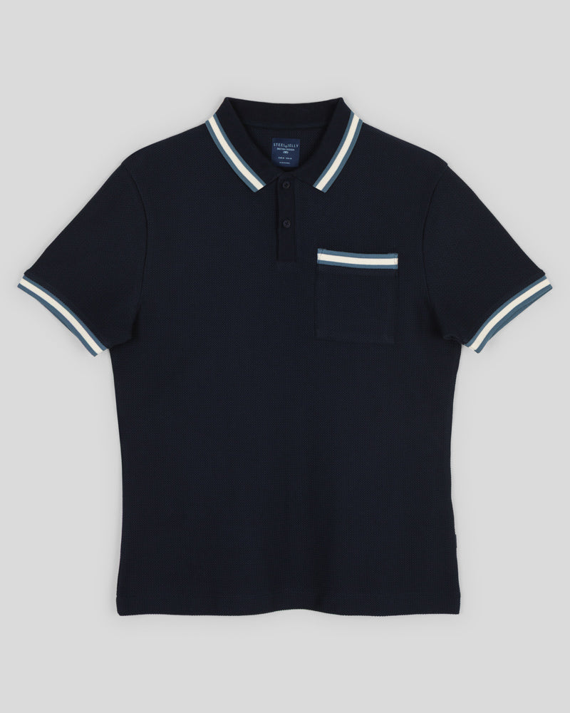 Tolworth - Textured Polo Shirt With Contrast Rib