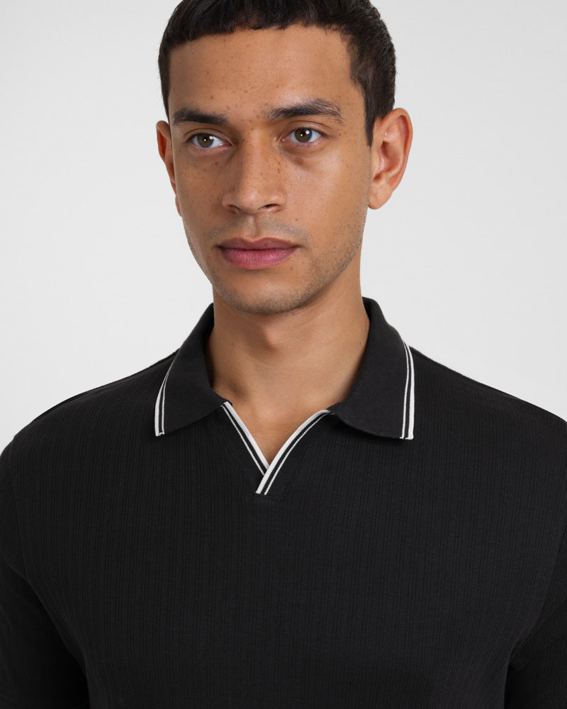 Bell - Ribbed Polo With Contrast Tipping