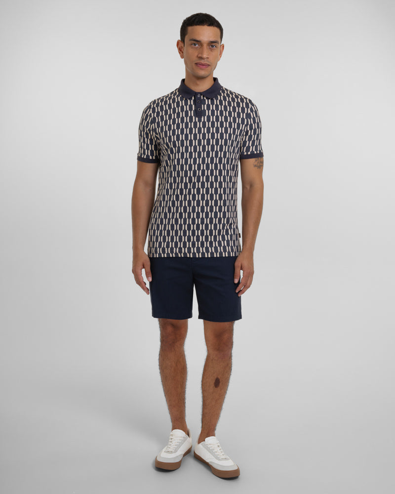 Cudham - Geometric Print Polo Shirt