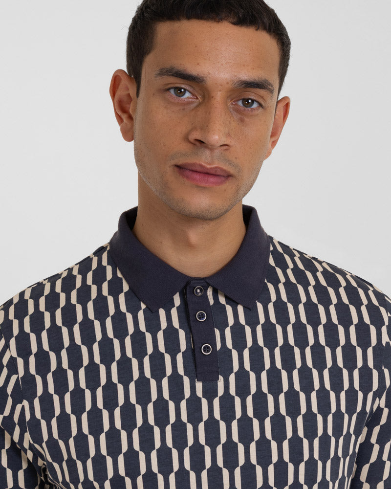 Cudham - Geometric Print Polo Shirt