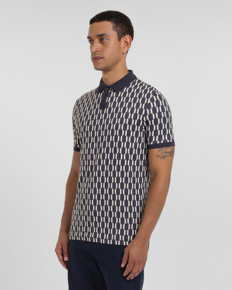 Cudham - Geometric Print Polo Shirt