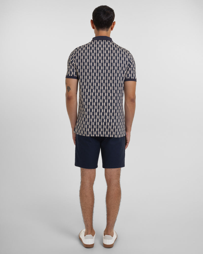 Cudham - Geometric Print Polo Shirt