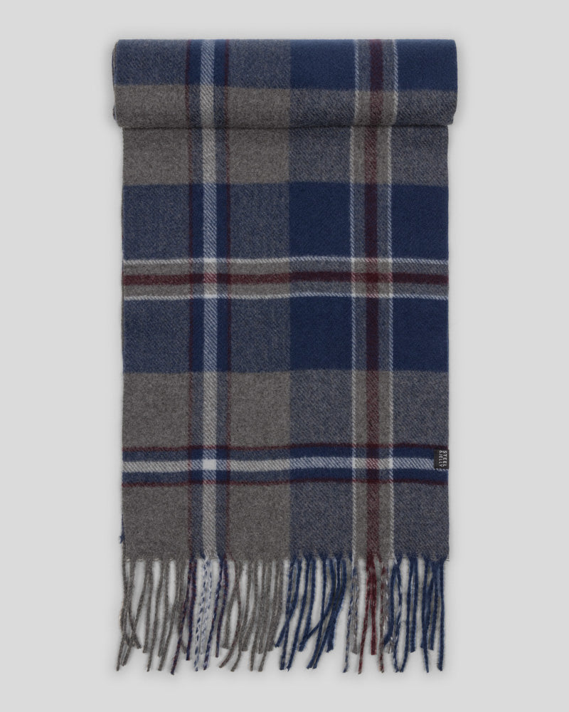 Steel & Jelly Men’s Kirdford Nep Beanie & Check Soft-Touch Scarf Set