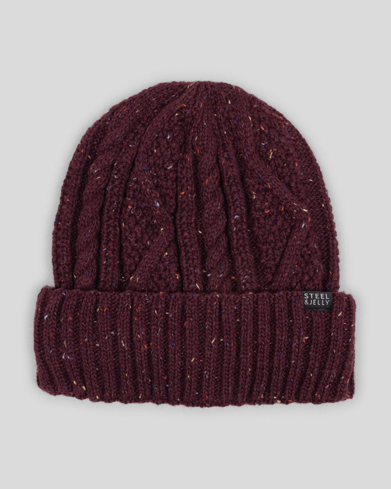 Steel & Jelly Men’s Kirdford Nep Beanie & Check Soft-Touch Scarf Set