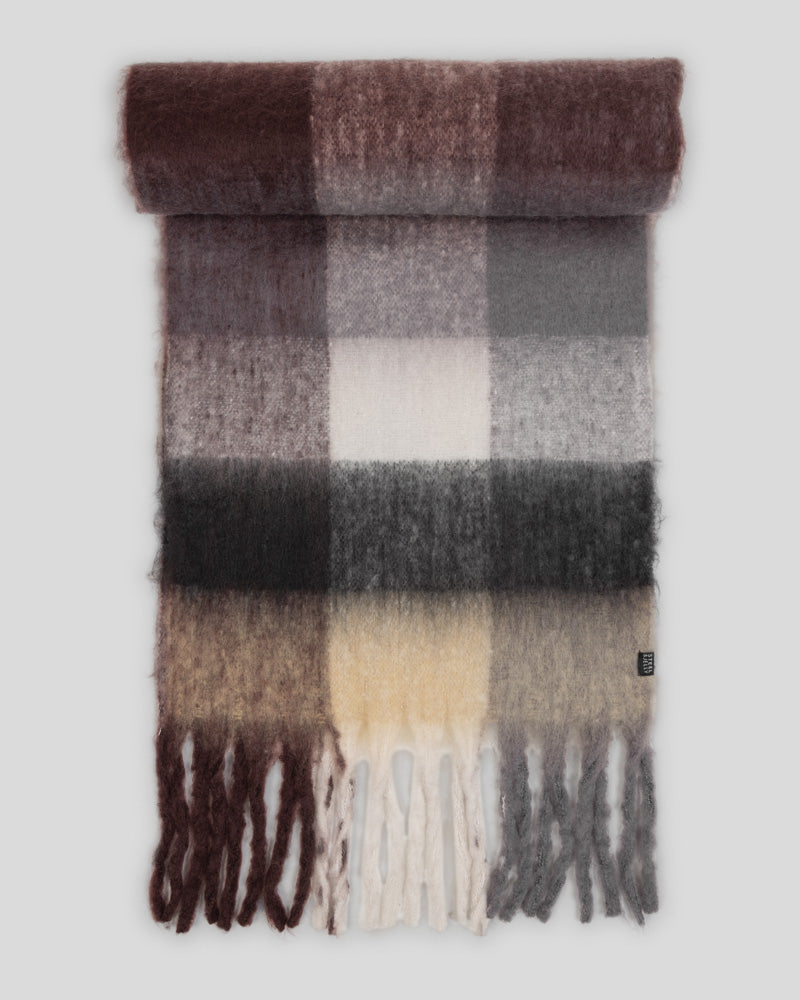 Steel & Jelly Men’s Amberley Burgundy Oversized Check Scarf