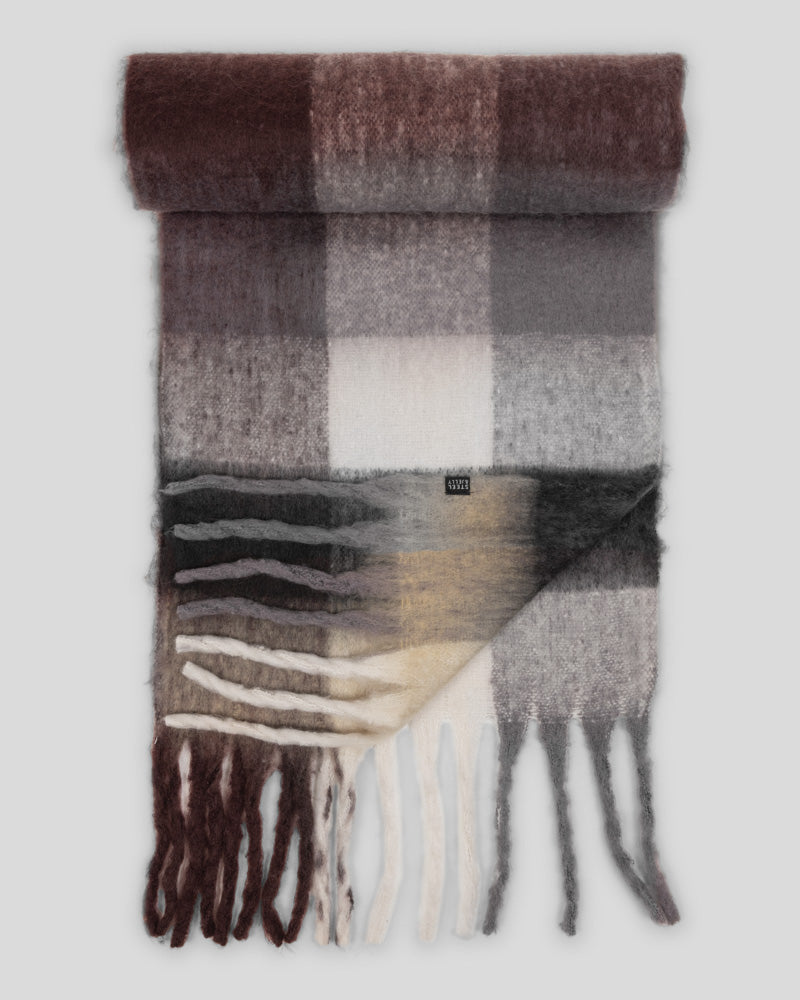 Steel & Jelly Men’s Amberley Burgundy Oversized Check Scarf