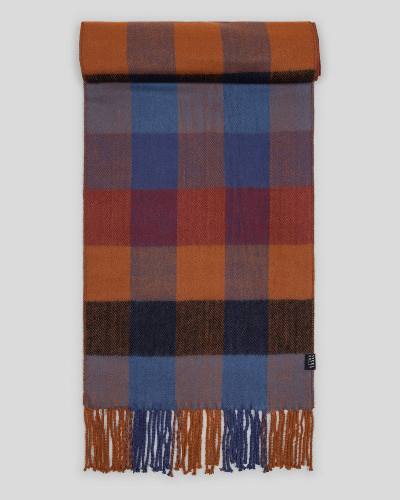 Steel & Jelly Men’s Ashurst Rust Check Boxed Scarf