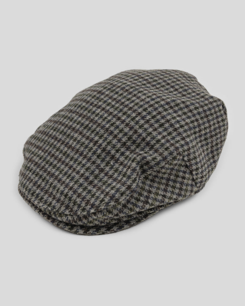 Steel & Jelly Men’s Bepton Houndstooth Flat Cap & Herringbone Soft-Touch Scarf Set