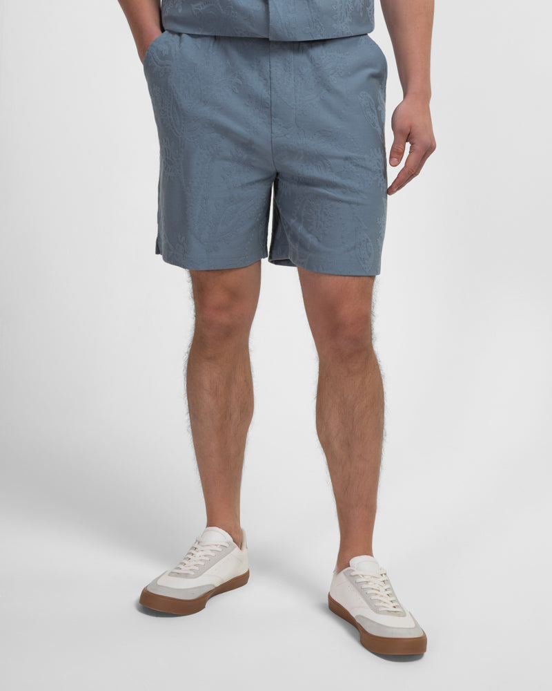 Kenton - Paisley Texture Jersey Shorts