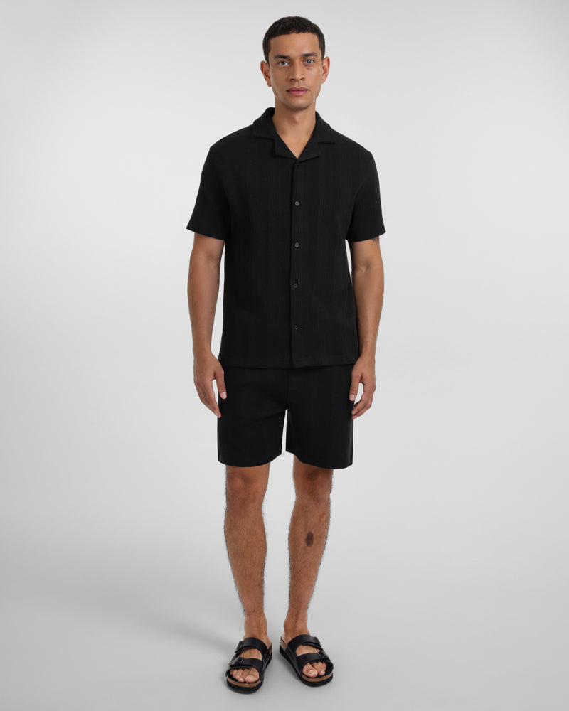 Charlton - Stripe Jacquard Waffle Shorts