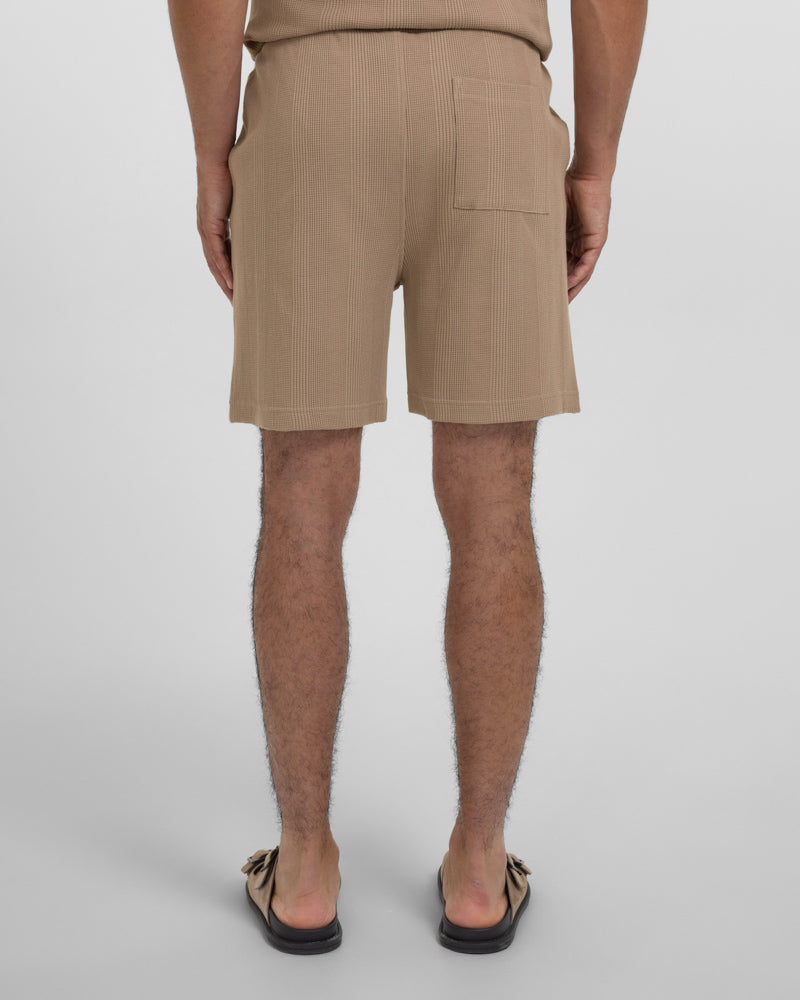 Charlton – Stripe Jacquard Short Sleeve Shirt & Short Set Stone