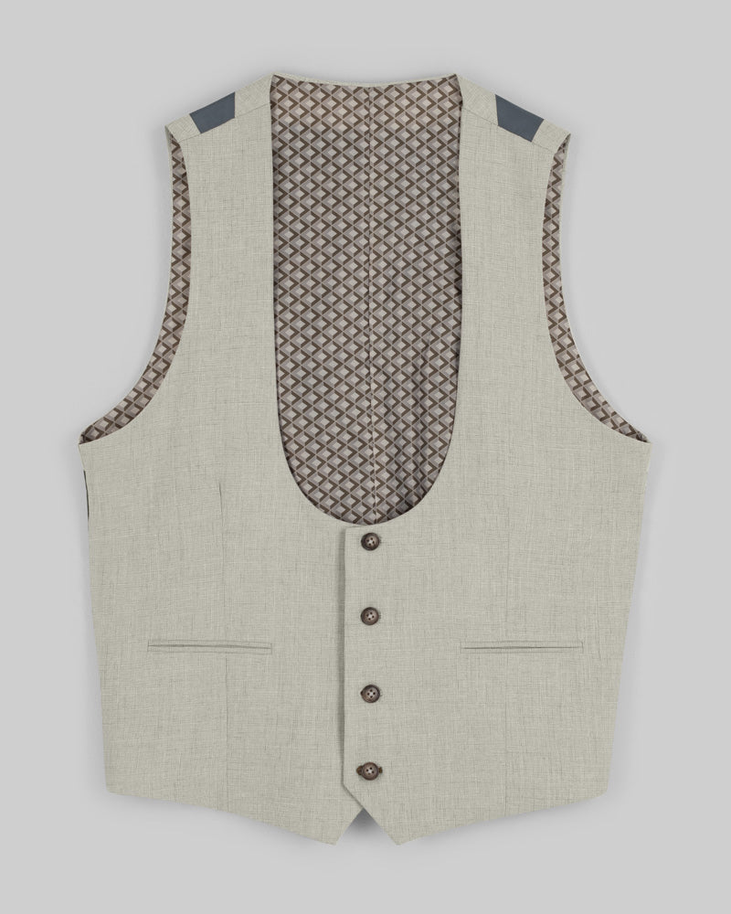 Stone Melange Three Piece Suit