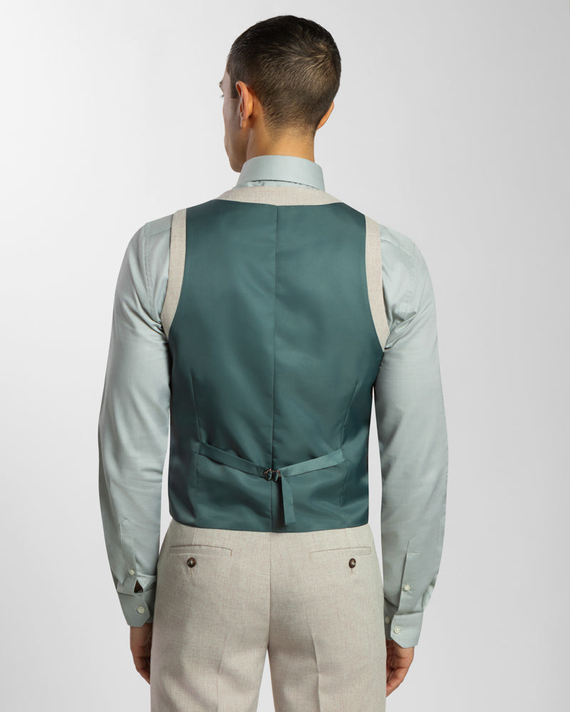 Stone Melange Three Piece Suit