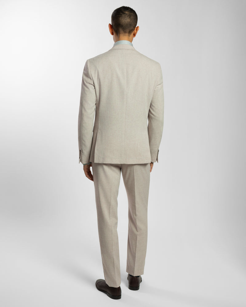 Stone Melange Three Piece Suit