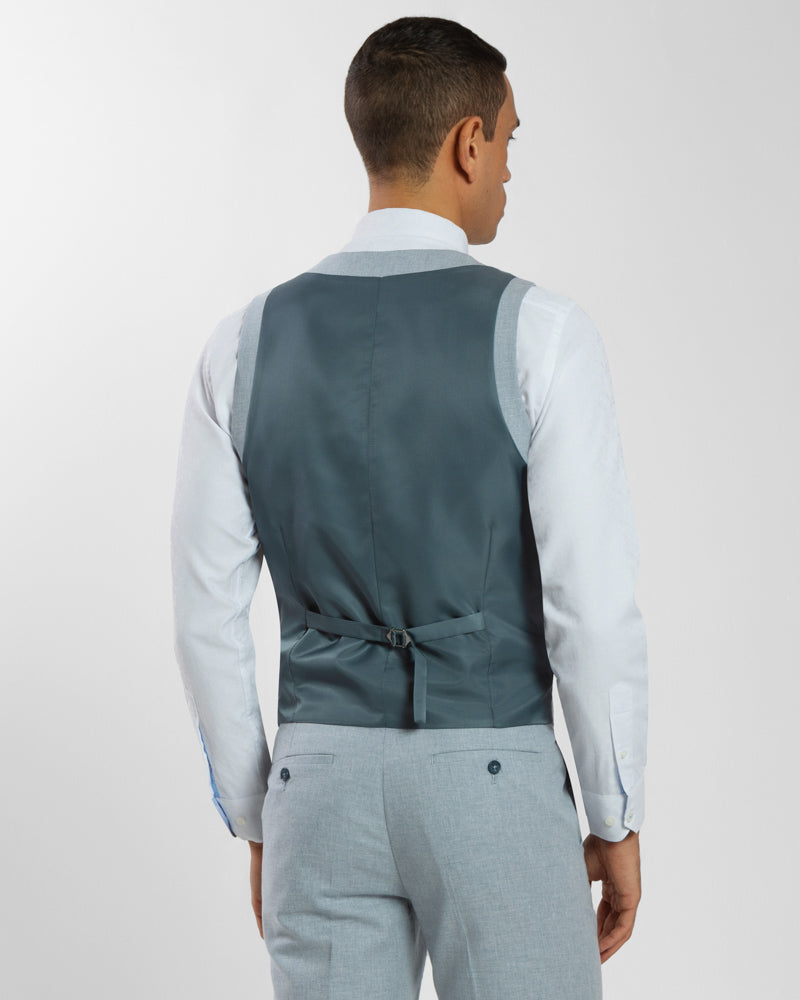 Navy Linen Blend Three Piece Suit