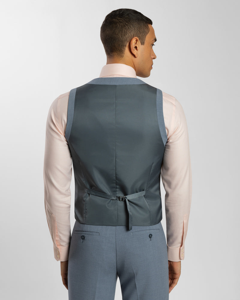 Blue Melange Half Lined Three Piece Suit