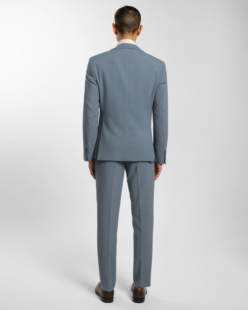 Blue Melange Half Lined Three Piece Suit