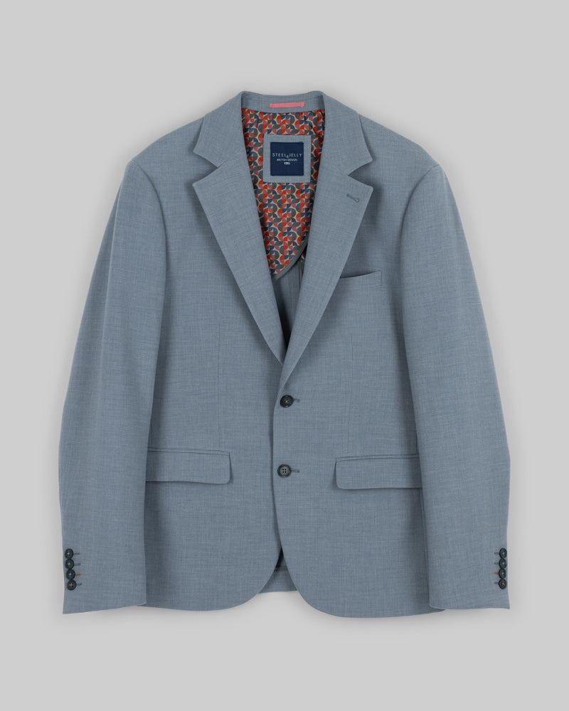Blue Melange Half Lined Three Piece Suit