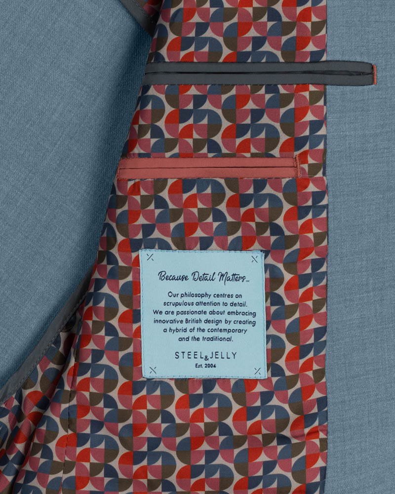 Blue Melange Half Lined Three Piece Suit