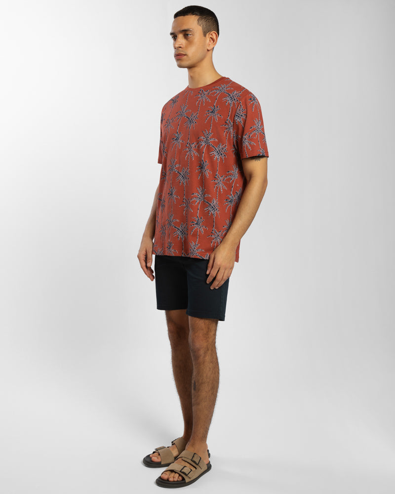 Bold Palm Tree Print Regular Fit T-Shirt
