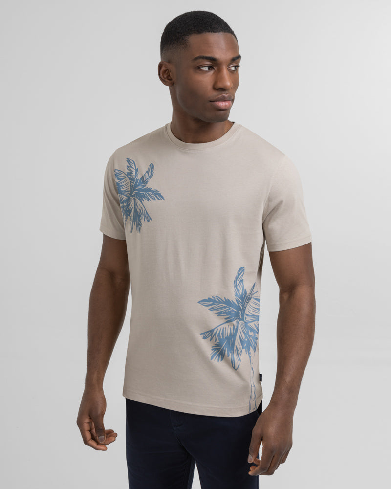 Stone Palm Tree Print T-Shirt