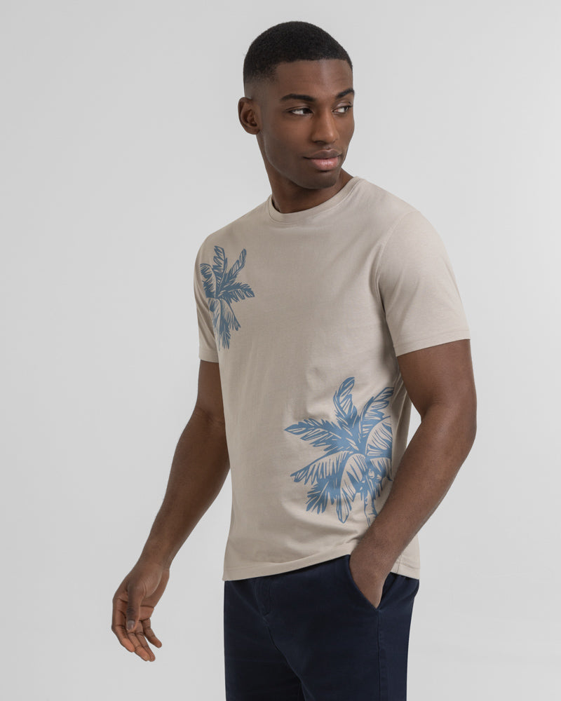 Stone Palm Tree Print T-Shirt