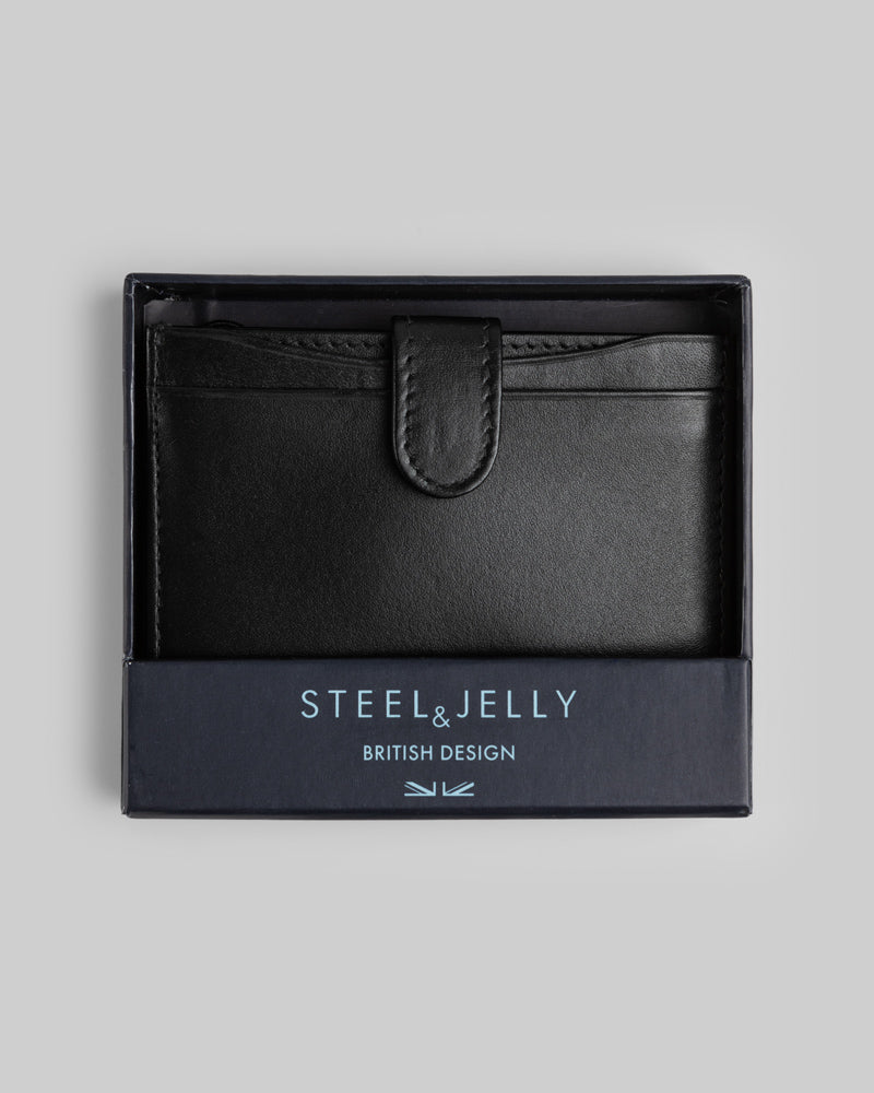 Leather Card Holder With Popper Fastening