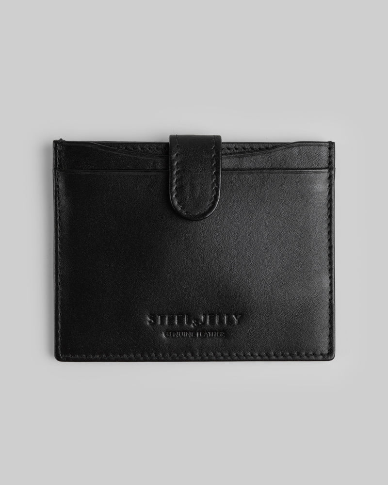 Leather Card Holder With Popper Fastening