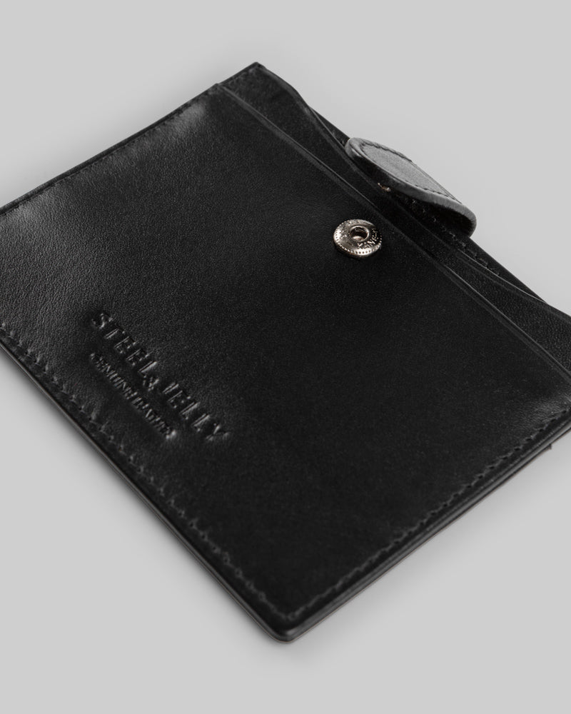 Leather Card Holder With Popper Fastening