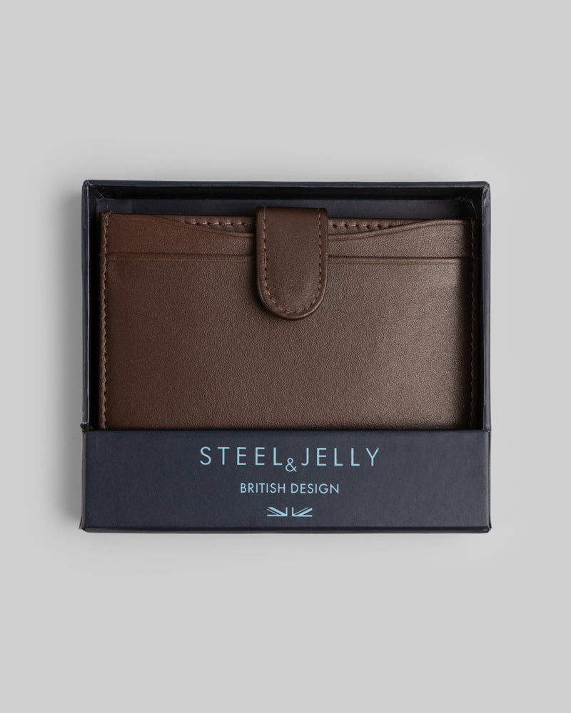 Leather Card Holder With Popper Fastening