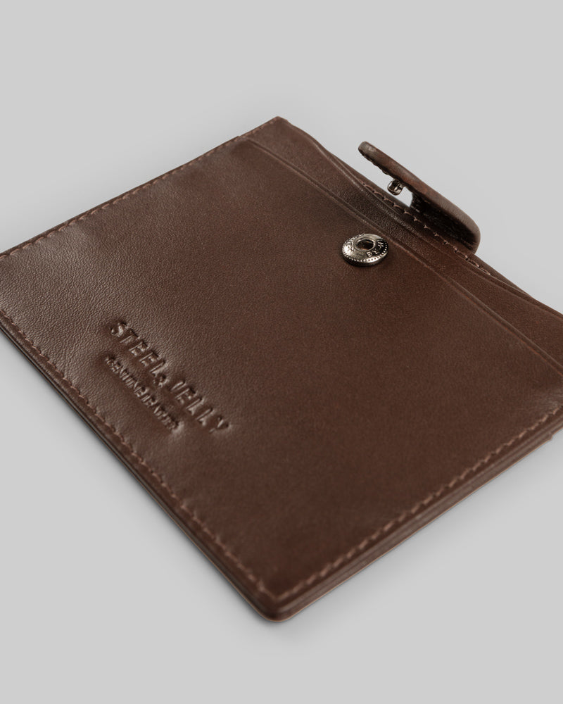 Leather Card Holder With Popper Fastening