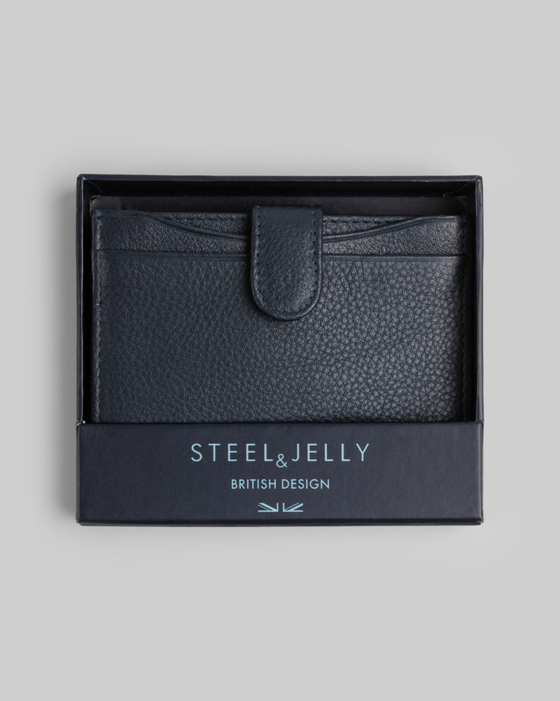 Leather Card Holder With Popper Fastening