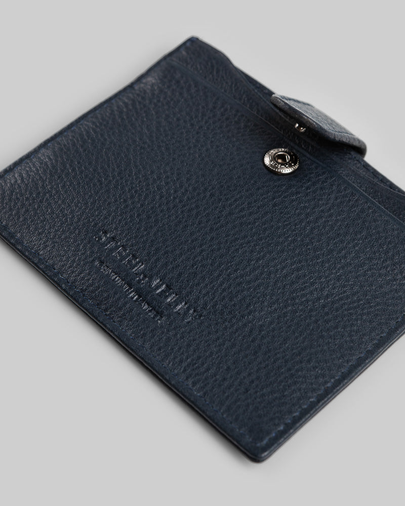 Leather Card Holder With Popper Fastening