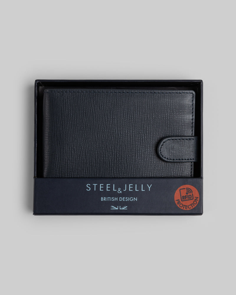 Leather Wallet With Popper Fastening