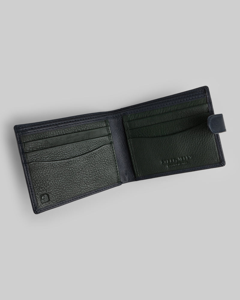Leather Wallet With Popper Fastening