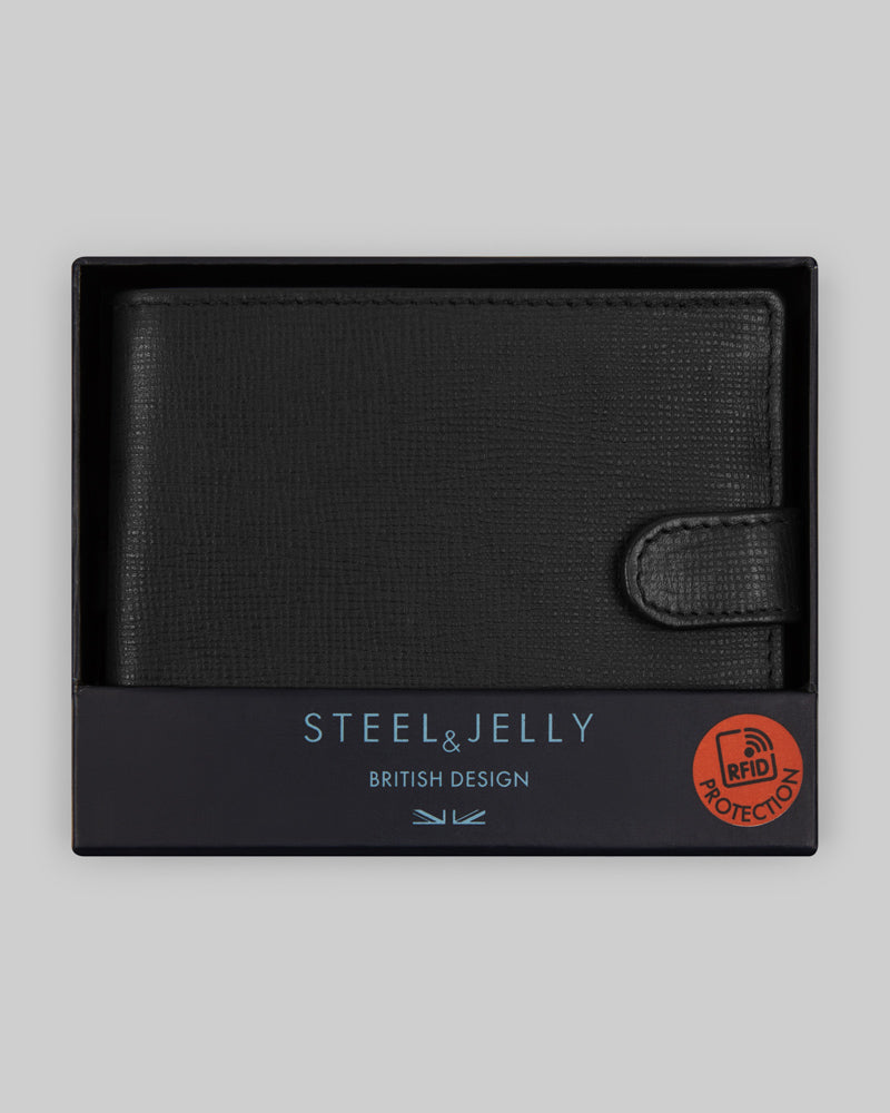 Leather Wallet With Popper Fastening