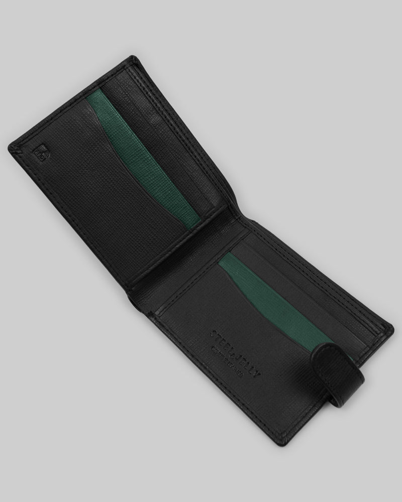 Leather Wallet With Popper Fastening