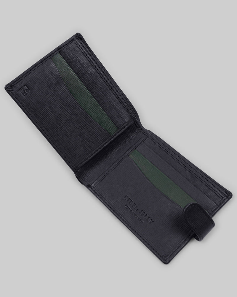 Leather Wallet With Popper Fastening