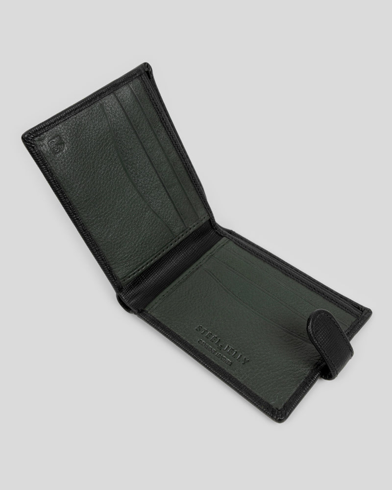 Findon - Saffiano Leather Wallet With Popper Fastening