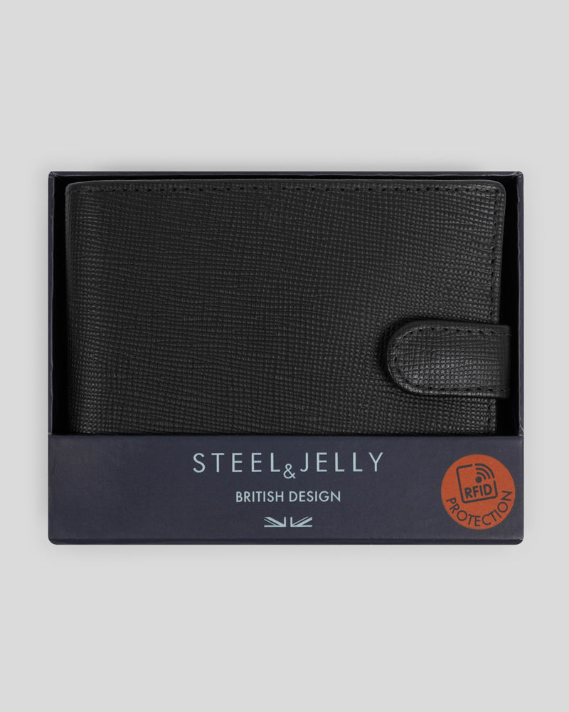 Findon - Saffiano Leather Wallet With Popper Fastening