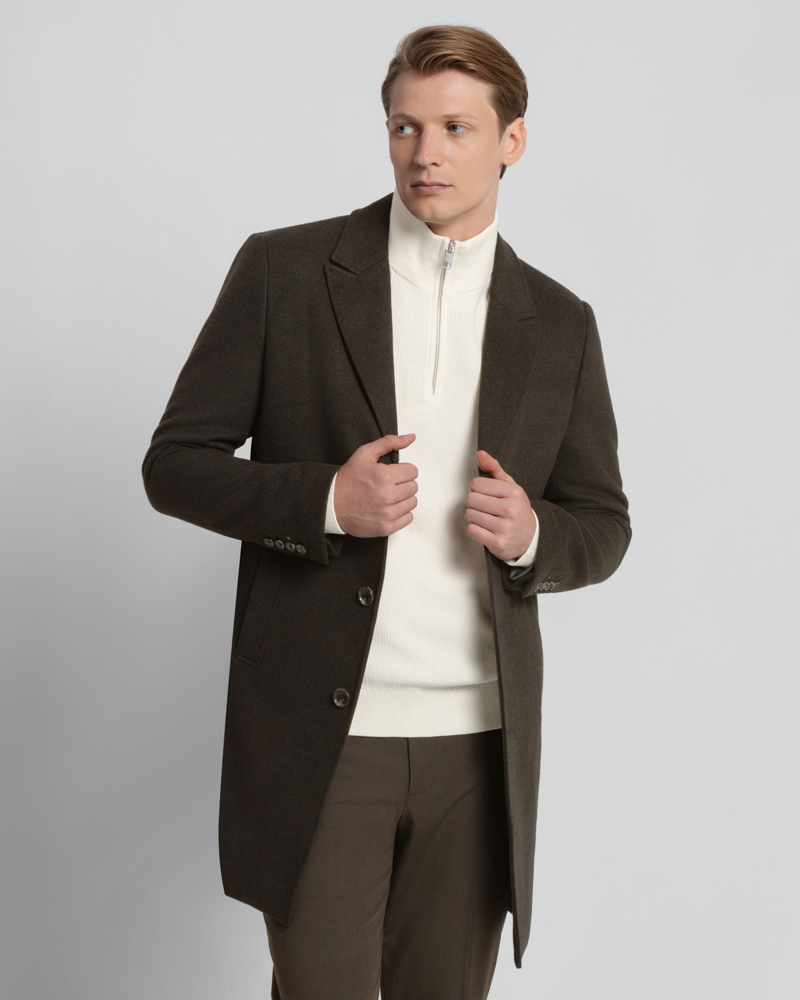 ジャケット・アウター CLANE PEAKED LAPEL OVER LONG COAT Mens Peak Lapel Overcoat | Shop Mens Coats & Jackets Online