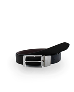Brown Textured Reversible Leather Belt